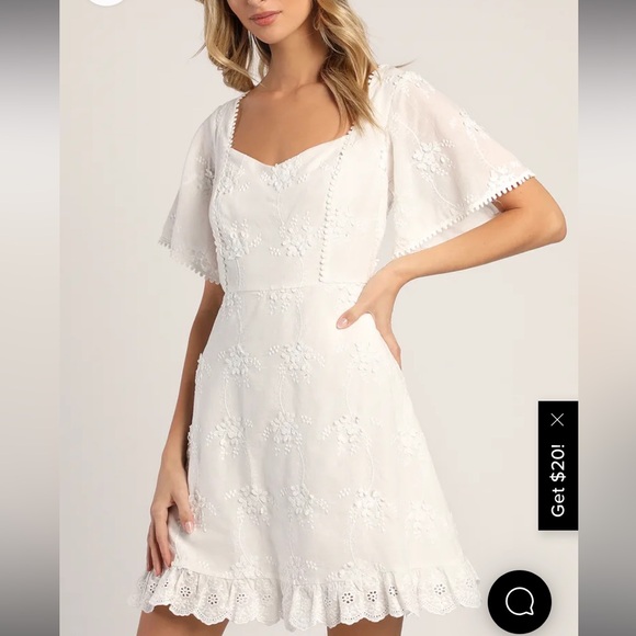 NWT Morning in Mallorca White Eyelet Mini Dress - Picture 1 of 9